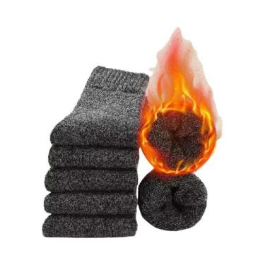 Imagem de Meias Masculinas De Inverno Quentes E Grossas De Cano Médio Com Toalha
