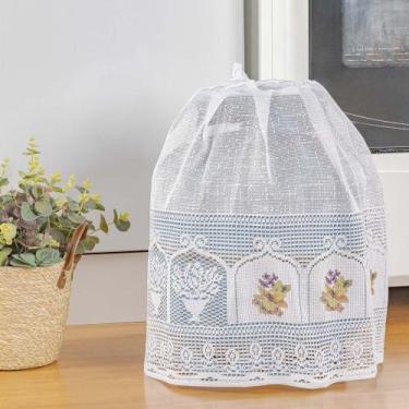 Imagem de Capa para Botijão de Gás 13kg em Renda com Transfer Flores 100% Poliés