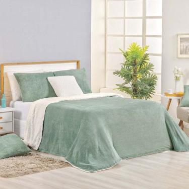 Imagem de Cobertor Canada King Size 1 Peça Dupla Face Fleece e Sherpa 100% Polié
