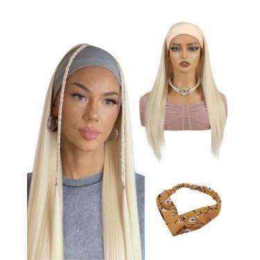 Imagem de Peruca QUEENTAS 22" Loiro Liso Sintético com Faixa Sem Cola