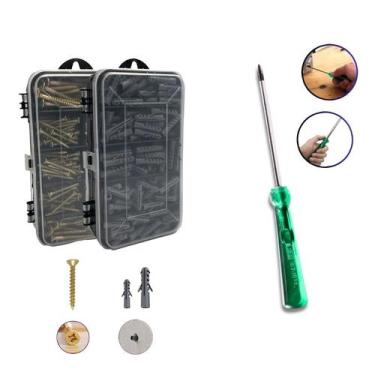 Imagem de Kit Parafusos Bucha Ferramenta Chave Phillips reparos casa - Kompraki 