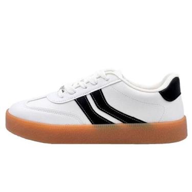 Imagem de Tênis Vizzano Flatform Salto Plataforma Retrô Confortável, 38, Branco,