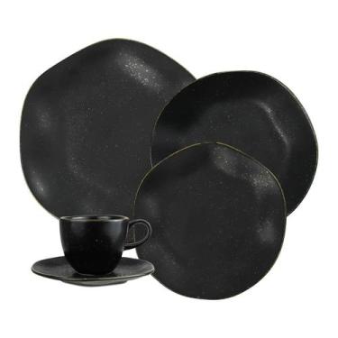 Imagem de Aparelho de Jantar e Chá 20 Peças Oxford Ryo Volcano, Preto, 20