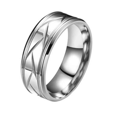 Imagem de Anel Multifacetado Em Aço Inoxidável Prata E Preto Para Homens E Mulhe