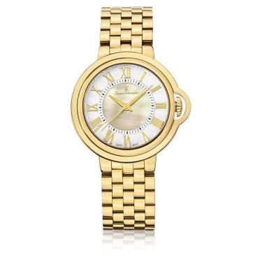 Imagem de Relógio Pulso Jean Vernier Masculino Aço Dourado Jv01149