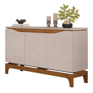 Imagem de Balcão Buffet Para Sala De Jantar 3 Portas 139cm Alice D04 Freijó/off White - Mpozenato