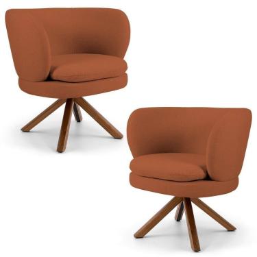 Imagem de Kit 02 Poltronas Melissa Base Giromad Giratória B-262 Telha