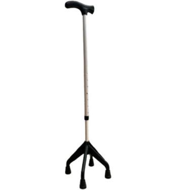 Imagem de Bengala 130kg 4 Pontas Alumínio Altura Regulável Ponteira Antiderrapan