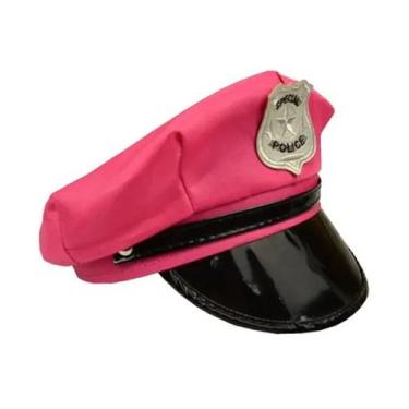 Imagem de Quepe Policial Rosa Adulto com Emblema - Extra Festas