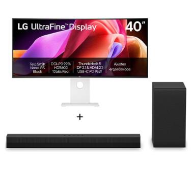 Imagem de Combo Monitor LG UltraFine 40U990A-W Nano IPS Black 5K2K WUHD 40"+ Soundbar LG S40T - 300W RMS, 2.1 Canais, Dolby Digital - 40U990.S40