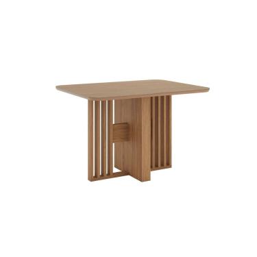 Imagem de Mesa Dinah 120cm Canto Arredondando com Vidro Marrom Marrom