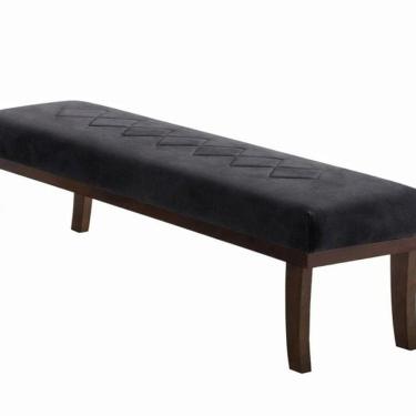 Imagem de Puff para Sala de Estar 100cm Veludo Theo Cinza/Marrom