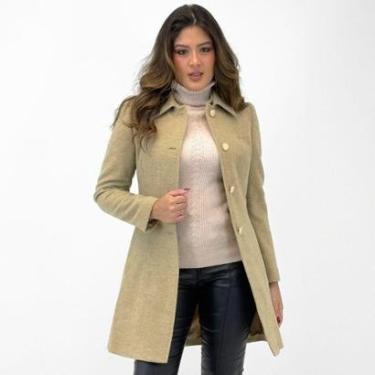 Imagem de Casaco Malise 7/8 em Lã Batida Feminino-Feminino