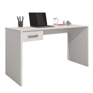 Imagem de Mesa Home Office Notebook 127cm 1 Gaveta Gávea Branco - Móveis Leão