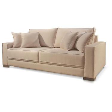 Imagem de Sofá Marrocos 2 Lugares Suede Bege Médio 2,20m Confortável Sala - Polt