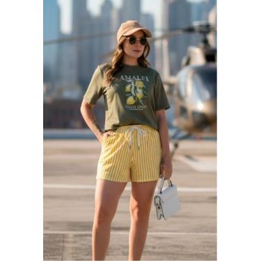 Imagem de T-Shirt Feminina 100% Algodão Verde Amalfi - Pink Dream, M