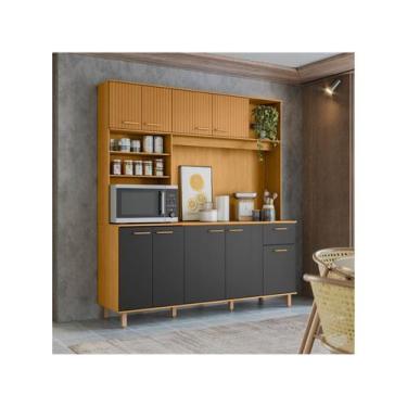 Imagem de Armário de Cozinha Compacta Poliman Móveis Núria 9 Portas 1 Gaveta, Fr