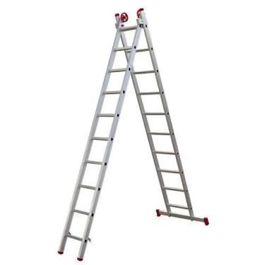Imagem de Escada Extensiva de Alumínio 10 x 2 Degraus 2,97 x 5,0 Metros EVALD