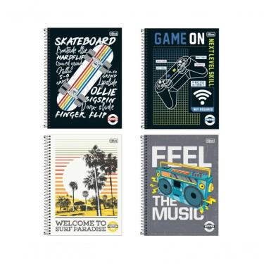 Imagem de Caderno Espiral Capa Dura 1 Matéria 160 Folhas Pepper Masculino - Tilibra