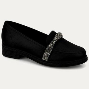 Imagem de Sapatilha Feminina Salto Baxo Strass Confort Beira Rio-Feminino