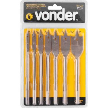 Imagem de Jogo de Brocas Chatas Com 7 Peças de 1/4"" a 1"" - Vonder 5304000141