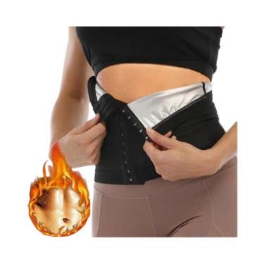 Imagem de Cinta Modeladora Abdominal Feminina Para Treino, Efeito Sauna, Queima 