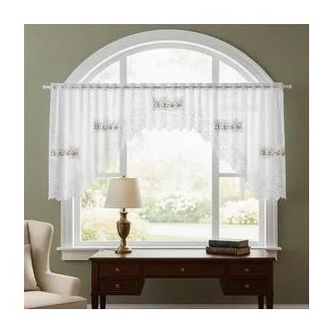 Imagem de Cortina Bando Renda Cascata Cozinha xicaras Café 3,15x0,95 - Beija Flo