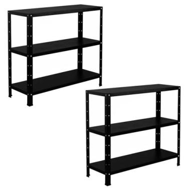 Imagem de 2 Estante Para Quarto Sala Loja Livros Estoque Cozinha Armário De Aço 