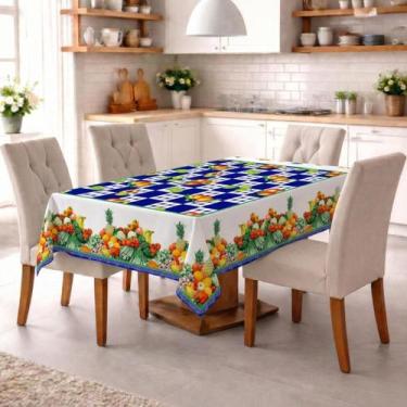 Imagem de Kit 2 Toalhas para Mesa Retangular Estampada Oxford para 6 Cadeiras 2,