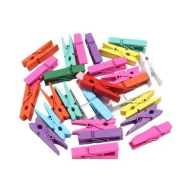 Imagem de Clipes De Madeira Coloridos De Vários Tamanhos 20-50 Peças DIY Para Li