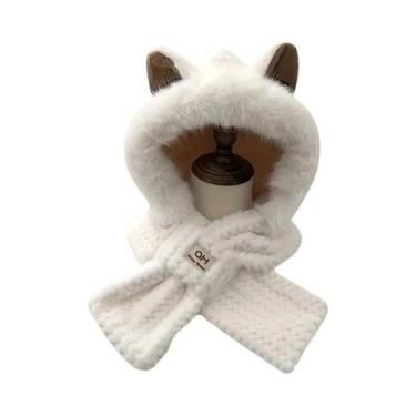 Imagem de Gorro Feminino Com Orelhas De Gato E Pom-Pom, Forrado Com Lã Macia, Ch