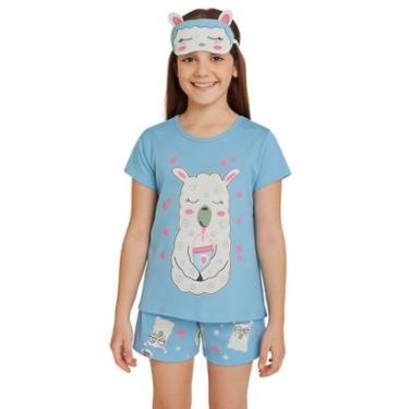 Imagem de Pijama Juvenil Menina Brilha no Escuro + Máscara de Dormir Kyly-Feminino