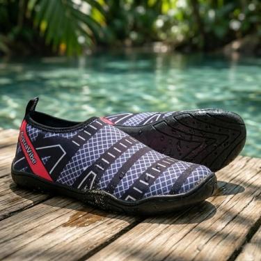 Imagem de Sapatilha Aquatica de Neoprene Masculina Esportiva Hibrida Solado Antiderrapante Seca Rapido Leve-Masculino