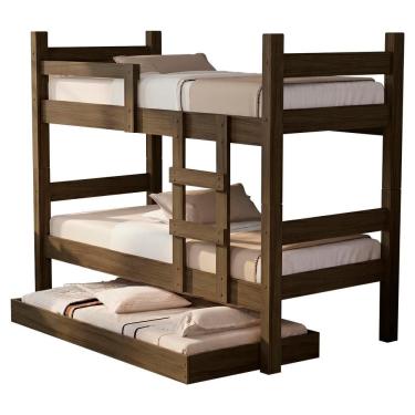 Imagem de Beliche Solteiro Leticia Com Cama Auxiliar Mili MDF 199X95 cm Decmade
