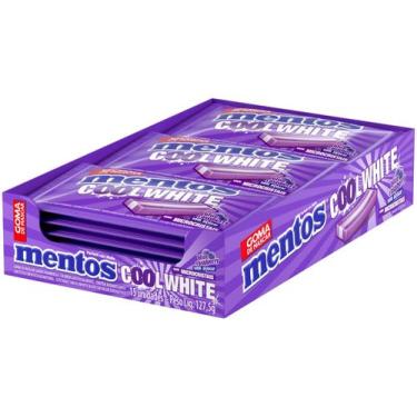 Imagem de Gomas de Mascar Mentos 3 Camadas Cool White Sem Açúcar Blue Raspberry 