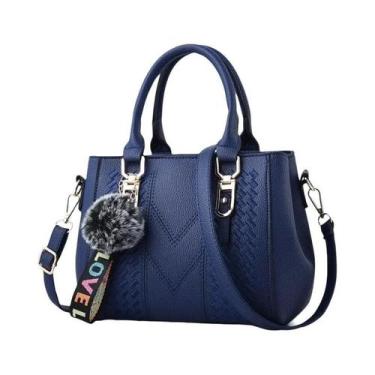 Imagem de Bolsa Tiracolo Feminina De Couro Com Bordado E Alça De Pelo - Sac a Ma
