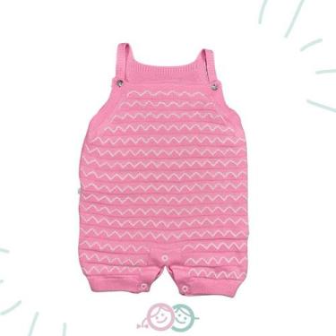 Imagem de Macacão Para Menina Tricot PMG - Fofinho, Rosa bebê, 3-6 meses