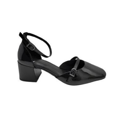 Imagem de Sapato Scarpin Feminino Com Salto Bloco Offline 5700.23943, Preto, 36