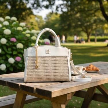 Imagem de Bolsa Feminina Tote Luxo Bege ou Marrom Palha Zanca Modas, Bege