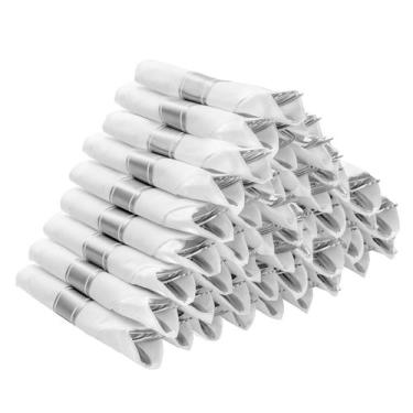 Imagem de Conjunto de talheres de plástico prateado BESTVIP, pacote com 50 guard