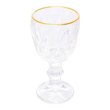 Imagem de Taça de Licor Vidro com Fio de Ouro Diamond 50ml Lyor