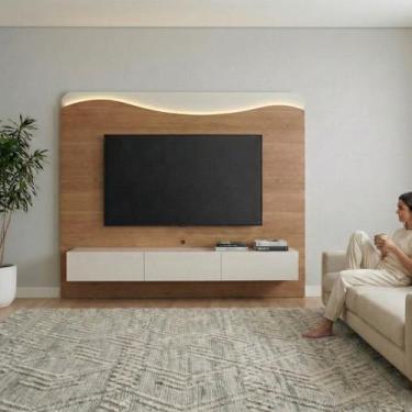 Imagem de Painel Lumiere, Grande Para Sala de Estar, Tv75 Com Led - ARTELY, Cina