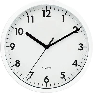 Imagem de Relógio de Parede Redondo 20cm Analógico Silencioso Design Minimalista Branco Yangzi
