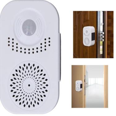 Imagem de Campainha com Sensor de Presença Inteligente Detector de Movimento Infravermelho Gravador de Voz Branco Yeet