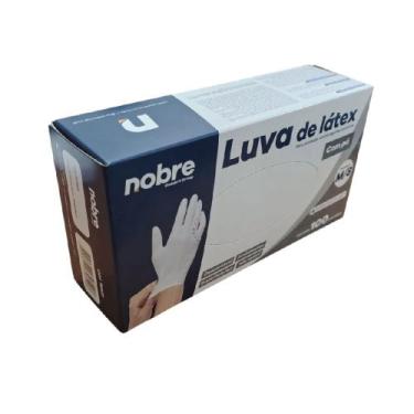 Imagem de Luva Descartável de Látex Nobre Branca Com Pó Amido Ambidestras Lisa T