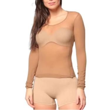 Imagem de Camisete Selene Feminina Segunda Pele Manga Longa, Marrom, Claro, UN