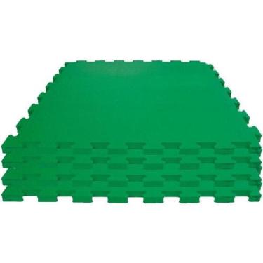 Imagem de Tatame EVA 04 Placas 1x1m 1cm Encaixavel Verde Escuro Evamax