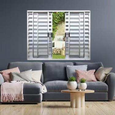 Imagem de Janela Veneziana de Alumínio 6 Folhas 100 x 150cm Linha Modular Brilha