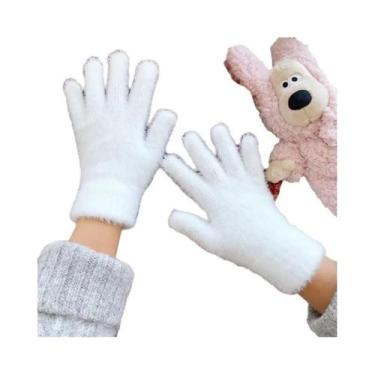 Imagem de Luvas Femininas De Inverno Em Veludo De Mink Com Cinco Dedos, Quentes 
