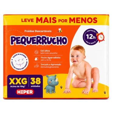 Imagem de Fralda Descartável Pequerrucho Econômica Hiper, XXG